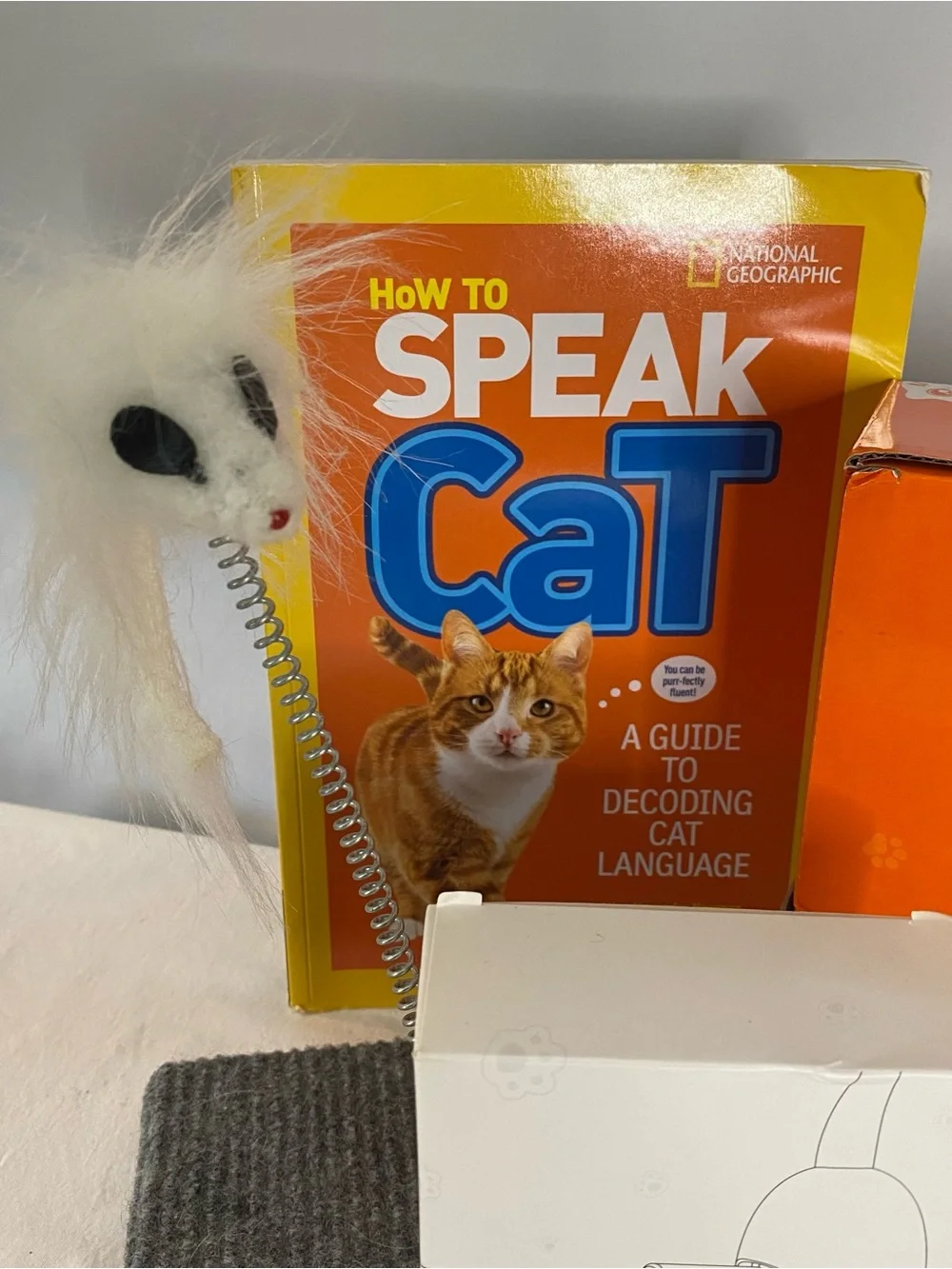 Cat Toys, Kitty Kurlz Toy and “How to Speak Cat” Book